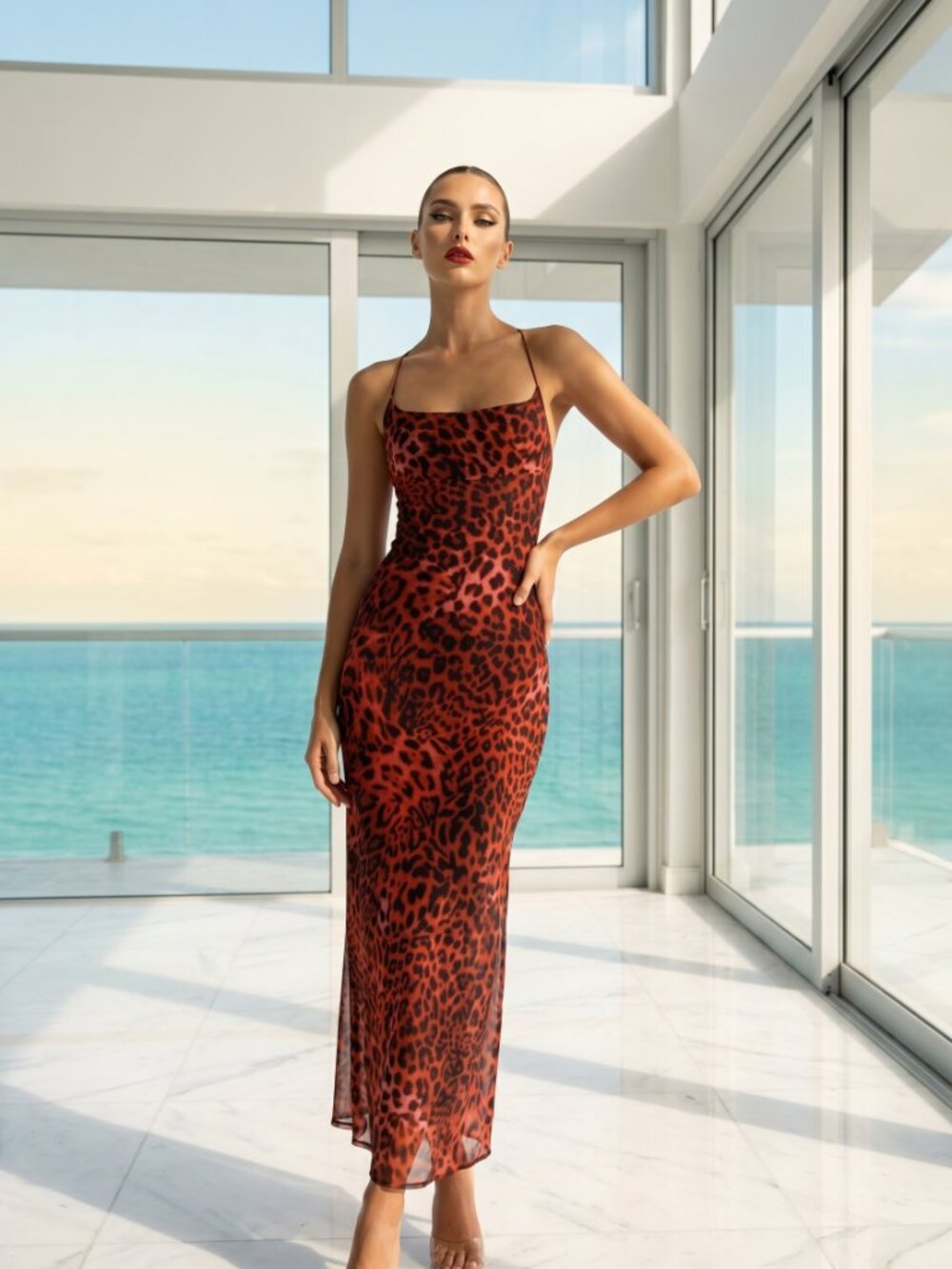 NWT $120 Kulani Kinis leopard print slip dress L - Picture 10 of 10